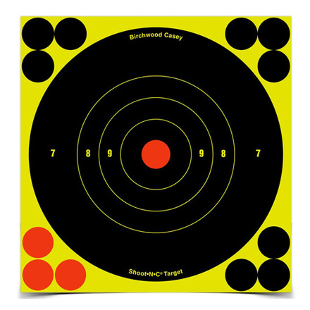 Shoot-N-C 6" Round Bulls Eye Target (12 Pack With 48 Pasters)