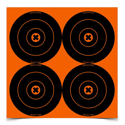 Big Burst 6" Round Bulls Eye Self Adhesive Spalttering Target 12 Targets (3 Pack)