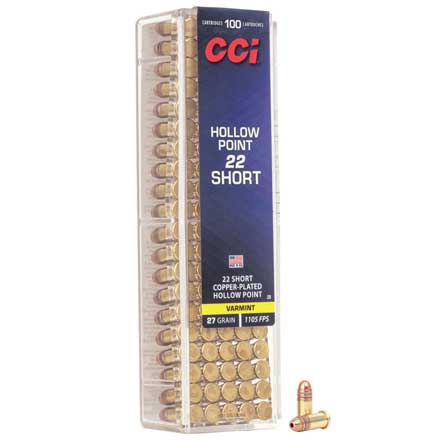 22 Short 27 Grain Hollow Point 100 Rounds