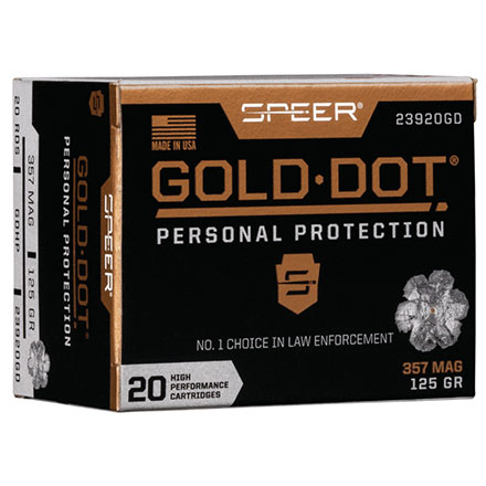 357 Mag 125 Grain Gold Dot Hollow Point 20 Rounds