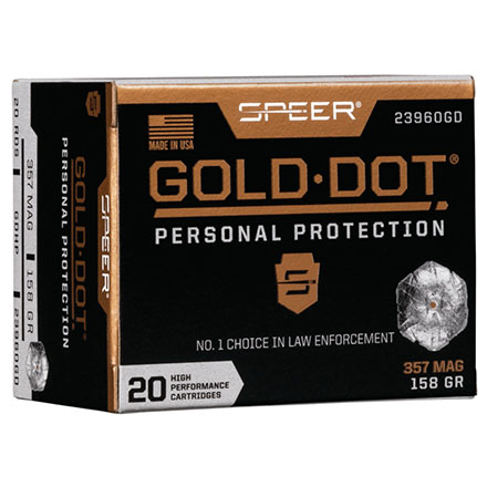 Speer Gold Dot 357 Magnum 158 Grain Hollow Point 20 Rounds