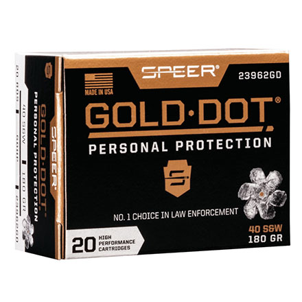 40 S&W 180 Grain Gold Dot Hollow Point 20 Rounds