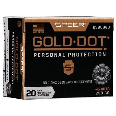 45 ACP 230 Grain Gold Dot Hollow Point 20 Rounds