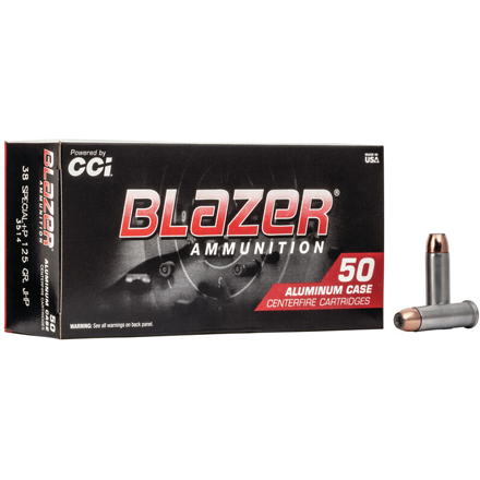 38 Special Plus P 125 Grain Blazer Jacketed Hollow Point (Aluminum Cased) 50 Rounds