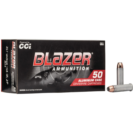 357 Mag 158 Grain Blazer Jacketed Hollow Point (Aluminum Cased) 50 Rounds