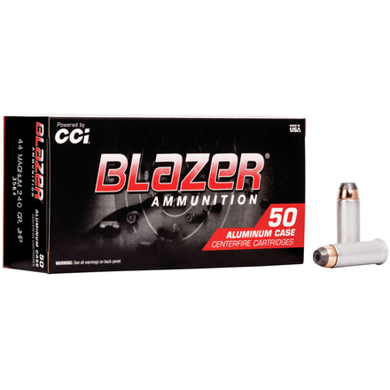 44 Mag 240 Grain Blazer Jacketed Hollow Point (Aluminum Cased) 50 Rounds