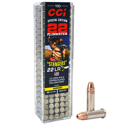 Special Edition Plinkster Stangers 22 LR (Long Rifle) 32 Grain Copper Plated Hollow Point 100 Rounds