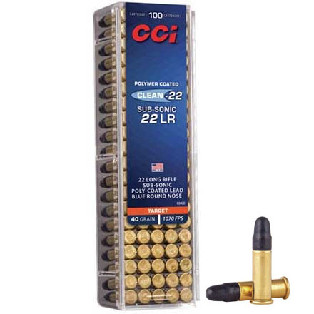 22 Long Rifle Target Blue Poly Coated Standard Velocity 40 Grain LRN 100 Rounds
