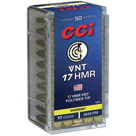 17 HMR 17 Grain VNT Tipped 50 Rounds