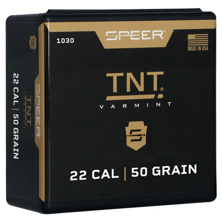 22 Caliber .224 Diameter 50 Grain TNT Hollow Point 100 Count