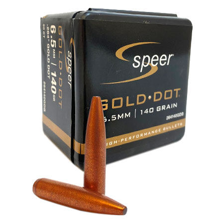 6.5mm .264 Diameter 140 Grain Speer Gold Dot Rifle Bullets 50 Count