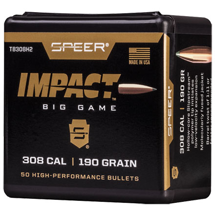 30 Caliber .308 Diameter 190 Grain Impact Tipped Plated CB 50 Count