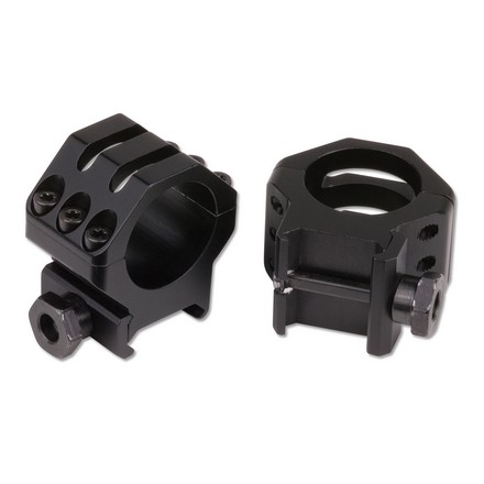 1" Tactical 6-Hole Rings High Weaver Style Matte Finish