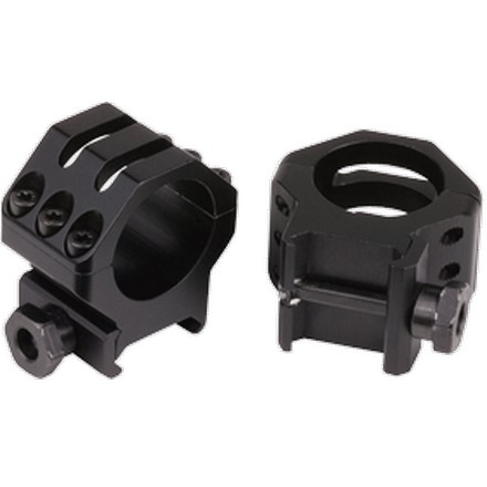 1" Tactical 6-Hole Rings Extra High Weaver Style Matte Finish