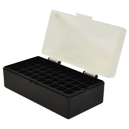 Ammo Box Flip Top Clear with Black Base 44 Mag 44 SPL 41 Mag 45 LC 50 Rounds