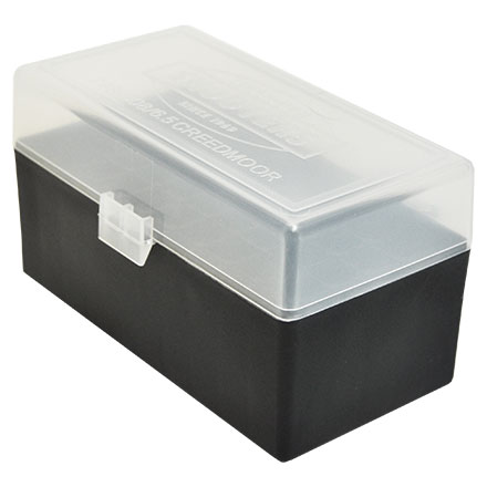 Hinged Top 50 Round Clear with Black Base Ammo Box for 243/308 (6.5 Creedmoor)