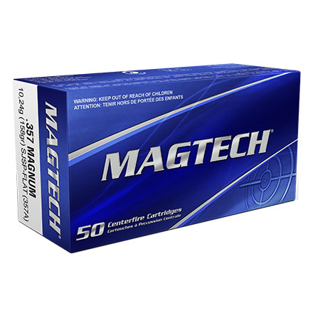 MagTech 357 Magnum 158 Grain Semi Jacketed Soft Flat Point 50 Rounds