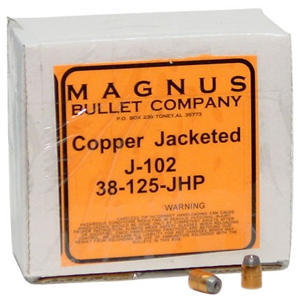 38/357 Caliber .357 Diameter 125 Grain Jacketed Hollow Point 250 Count