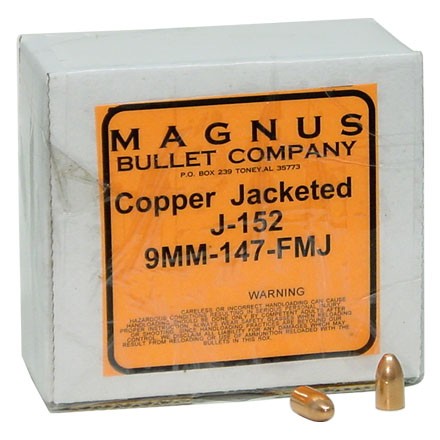 9mm .355 Diameter 147 Grain Full Metal Jacket 250 Count