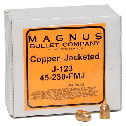 45 ACP .451 Diameter 230 Grain Full Metal Jacket 250 Count