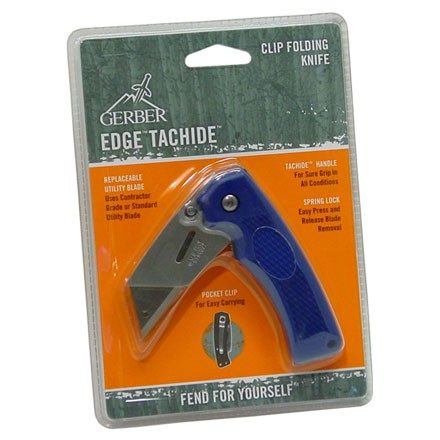 Gerber Edge Utility Knife Blue Rubber Handle