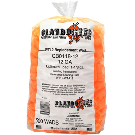 Replacement Winchester Style Wads for WT12 Orange 12 Gauge 1-1/8 Oz 500 Count