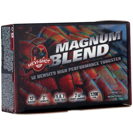 Hevi Shot 12 Gauge Magnum Blend 3" 2oz #5,6,7 Tungsten Shot 5 Rounds