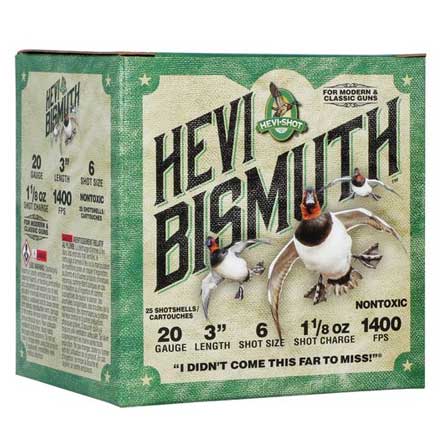 20 Gauge Hevi Bismuth 3 Inch 1-1/8 Oz #6 Shot 25 Rounds