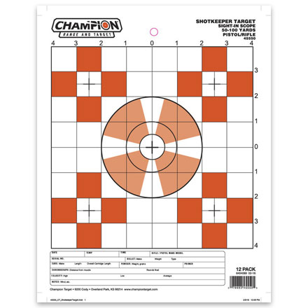 Shotkeeper Sight In Scope Target, Small 12pk.