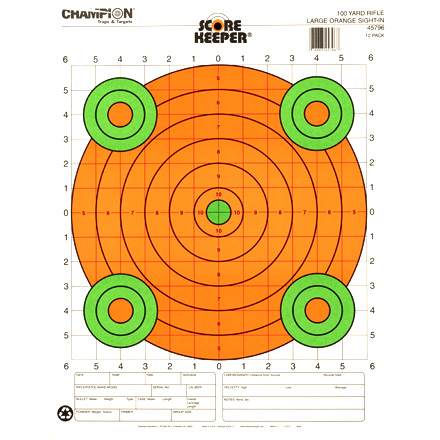 Champion Score Keeper 100 Yard Large Orange Bull Sight In Target (12 Pack)