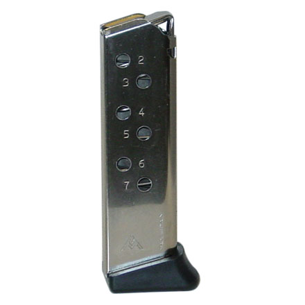 Walther PPK S 380 ACP Standard Plastic Finger Butt Plate Nickel Finish 7 Round Magazine