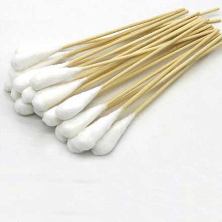 Double Ended 6" Cotton Tipped Cleaning Swabs Wood Shaft 20 Count