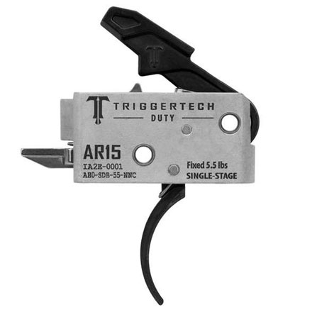 AR15 Duty Style Curved Single Stage Trigger With Black Finish  5.5lb Pull