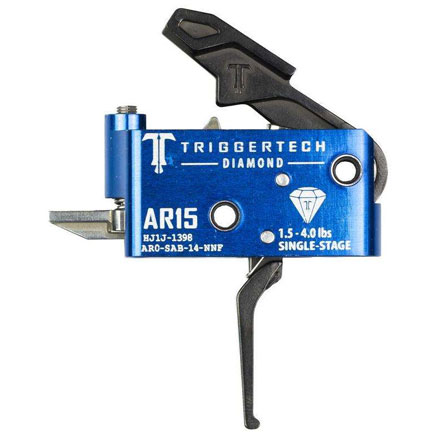 AR15 Diamond Straight Single Stage Trigger Black Adjustable 1.5-4lb Pull