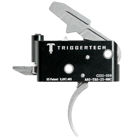 Adaptable Curved Trigger AR-15 Two Stage with Frictionless Release Silver Finish