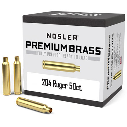 204 Ruger Premium Unprimed Rifle Brass 50 Count
