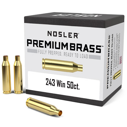 243 Winchester Premium Unprimed Rifle Brass 50 Count