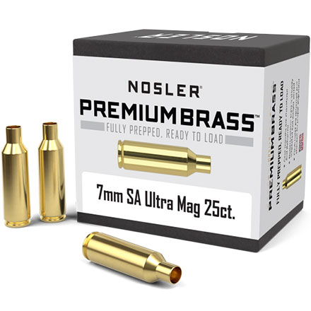 7mm Short Action Ultra Mag Unprimed Rifle Brass 25 Count