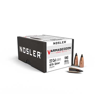 22 Caliber .224 Diameter 40 Grain Flat Base Tipped Varmageddon 100 Count