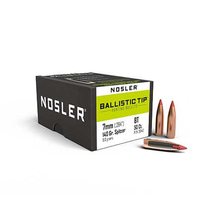 7mm .284 Diameter 140 Grain Spitzer Ballistic Tip Hunting 50 Count