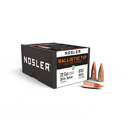 22 Caliber .224 Diameter 35 Grain Ballistic Tip Lead Free Bullet 100 Count