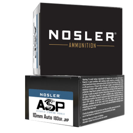 Nosler Assured Stopping Power 10mm 180 Grain Match Grade Jacketed Hollow Point 20 Rounds