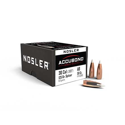 30 Caliber .308 Diameter 125 Grain AccuBond 50 Count