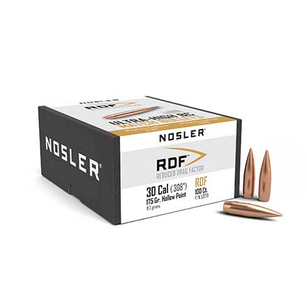 30 Caliber .308 Diameter 175 Grain Boat Tail HP RDF Match 100 Count