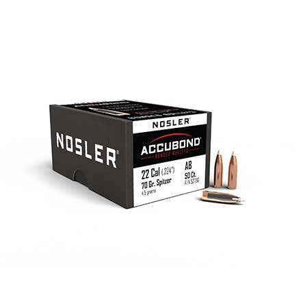 22 Caliber .224 Diameter 70 Grain AccuBond 50 Count