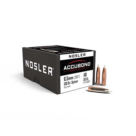 6.5mm .264 Diameter 130 Grain AccuBond 50 Count