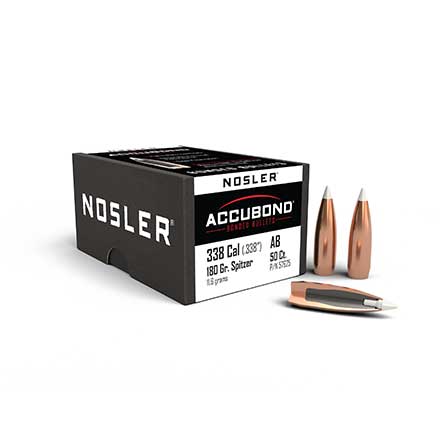 338 Caliber .338 Diameter 180 Grain AccuBond 50 Count