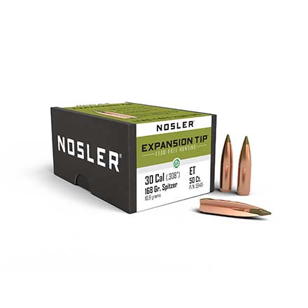 30 Caliber .308 Diameter 168 Grain Spitzer E-Tip Lead Free 50 Count