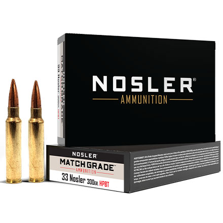 33 Nosler 300 Grain Custom Competition Match Grade 20 Rounds