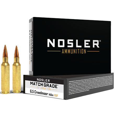 Nosler Match Grade 6.5mm Creedmoor 140 Grain RDF Hollow Point Boat Tail 20 Rounds